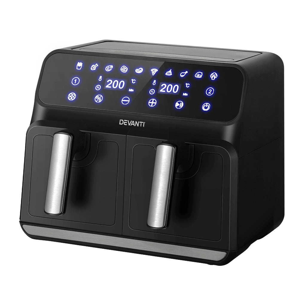 Devanti Air Fryer 8L Dual Zone Fryers-Air Fryers-PEROZ Accessories