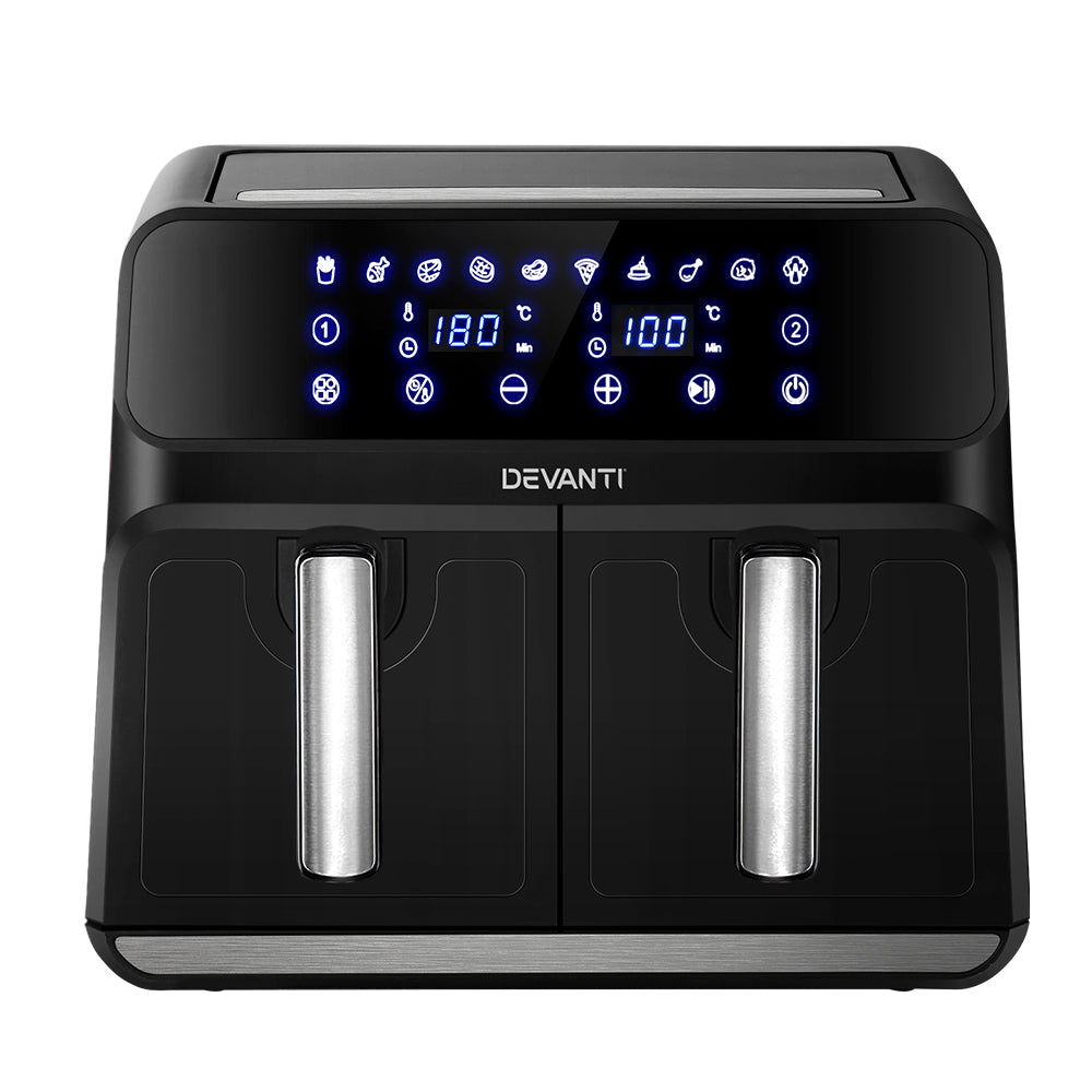 Devanti Air Fryer 8L Dual Zone Fryers-Air Fryers-PEROZ Accessories