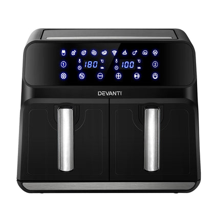 Devanti Air Fryer 8L Dual Zone Fryers-Air Fryers-PEROZ Accessories
