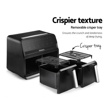 Devanti Air Fryer 8L Dual Zone Fryers-Air Fryers-PEROZ Accessories
