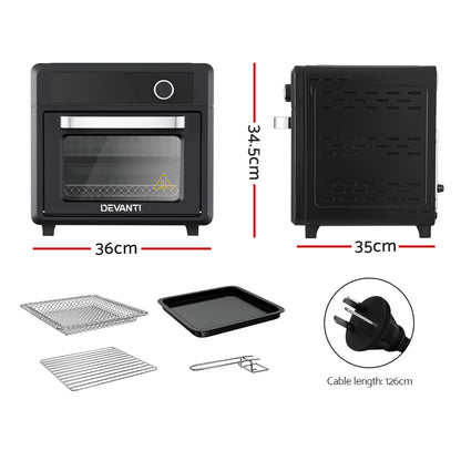 Devanti Air Fryer 20L LCD Fryers Oven-Appliances &gt; Kitchen Appliances-PEROZ Accessories