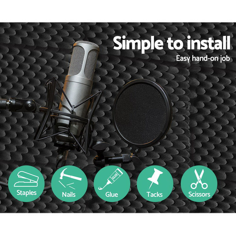 Alpha Acoustic Foam 60pcs 50x50x5cm Sound Absorption Proofing Panels Eggshell-Audio &amp; Video &gt; Acoustic Foam-PEROZ Accessories