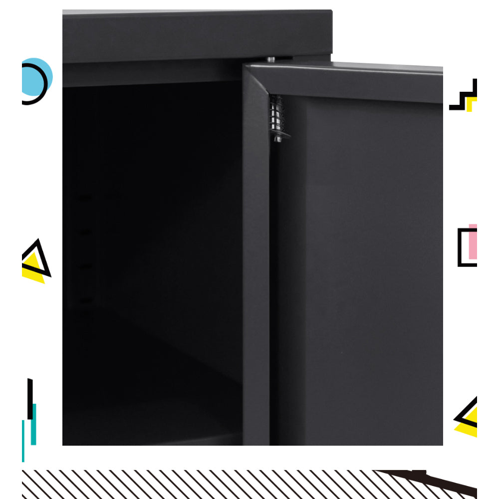 Artiss Buffet Sideboard Metal Cabinet - BASE Charcoal-Furniture > Living Room-PEROZ Accessories