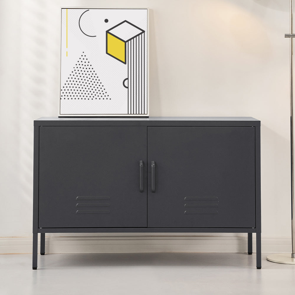 Artiss Buffet Sideboard Metal Cabinet - BASE Charcoal-Furniture &gt; Living Room-PEROZ Accessories