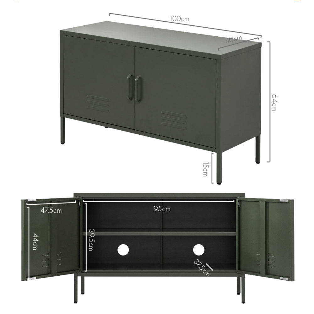 Artiss Buffet Sideboard Metal Cabinet - BASE Green-Furniture > Living Room-PEROZ Accessories