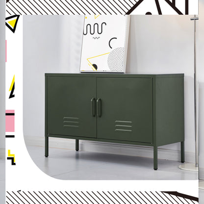 Artiss Buffet Sideboard Metal Cabinet - BASE Green-Furniture > Living Room-PEROZ Accessories