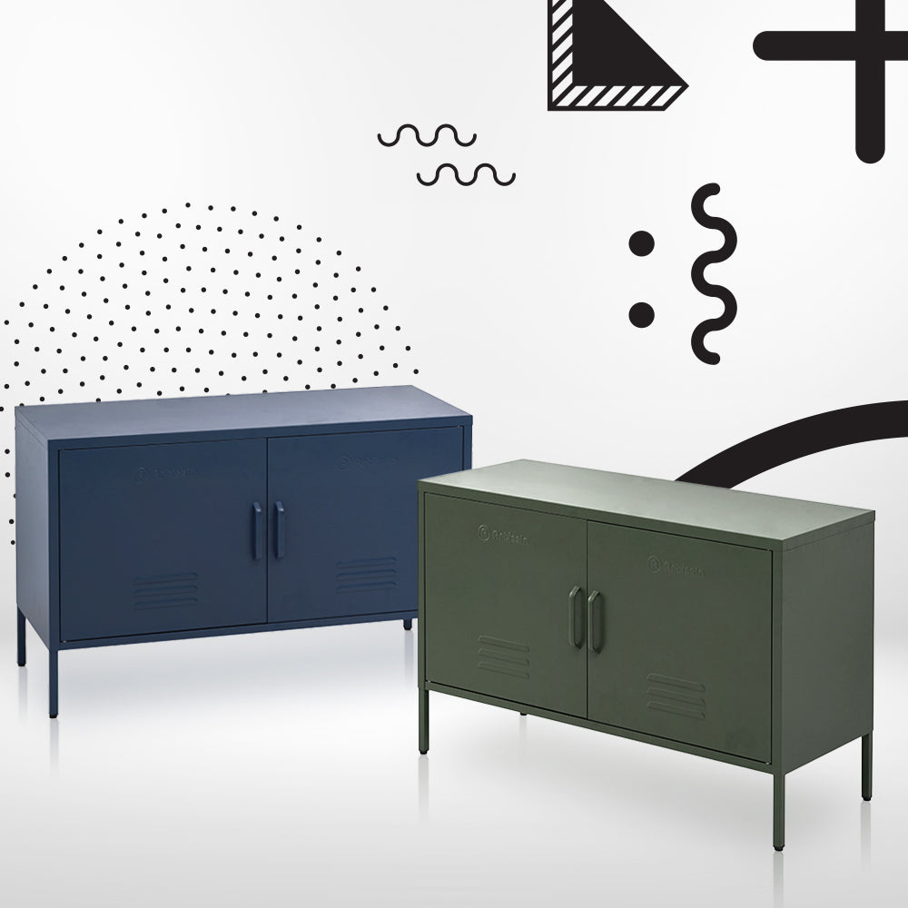 Artiss Buffet Sideboard Metal Cabinet - BASE Green-Furniture > Living Room-PEROZ Accessories