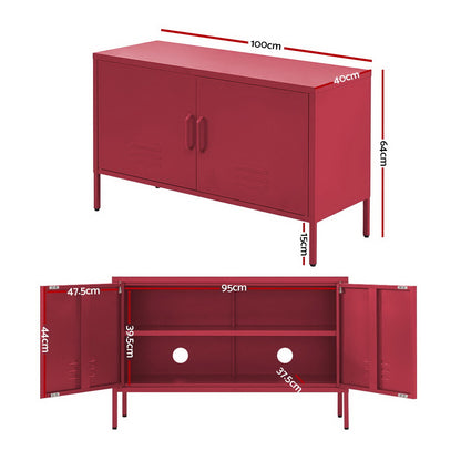 Artiss Buffet Sideboard Metal Cabinet - BASE Pink-Furniture &gt; Living Room-PEROZ Accessories