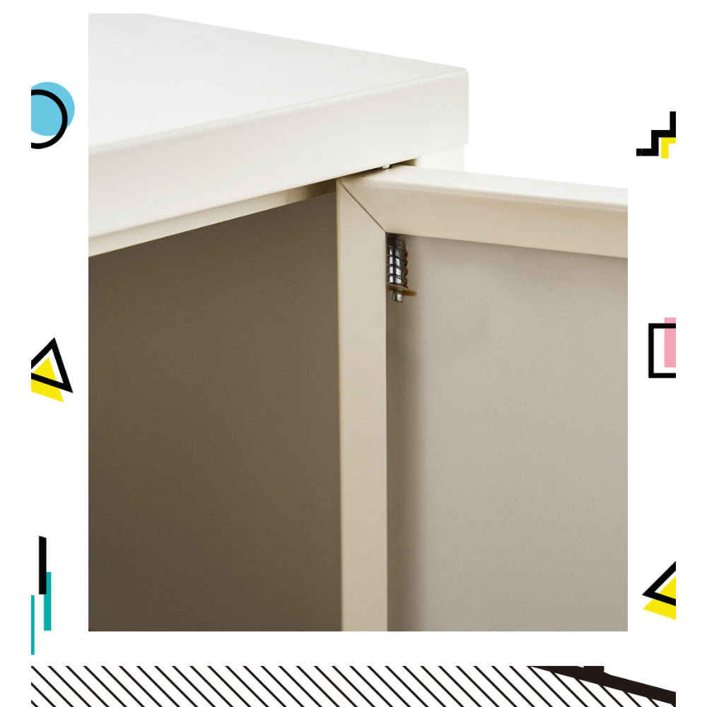 Artiss Buffet Sideboard Metal Cabinet - BASE White-Furniture > Living Room-PEROZ Accessories