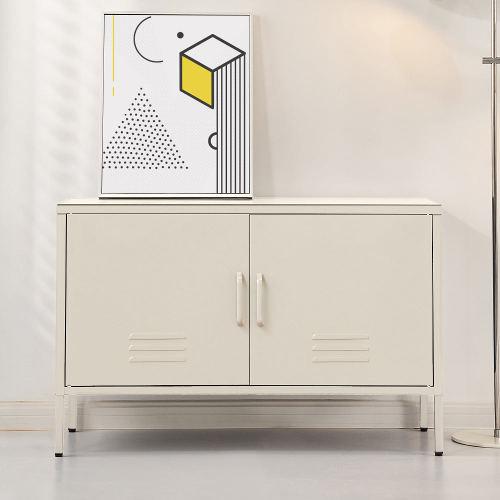 Artiss Buffet Sideboard Metal Cabinet - BASE White-Furniture &gt; Living Room-PEROZ Accessories
