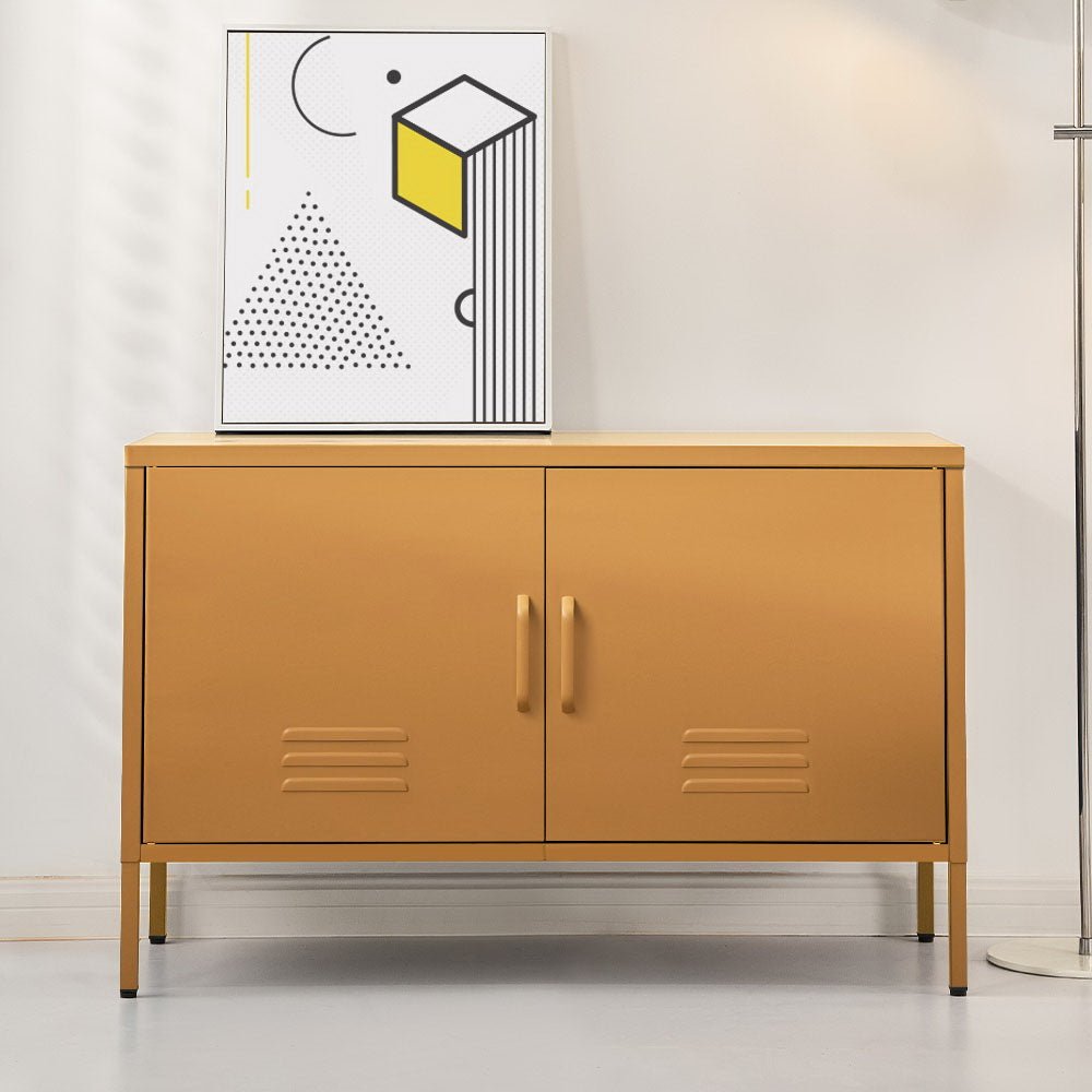 Artiss Buffet Sideboard Metal Cabinet - BASE Yellow-Furniture &gt; Living Room-PEROZ Accessories
