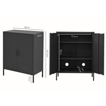 Artiss Buffet Sideboard Metal Cabinet - SWEETHEART Charcoal-Furniture > Living Room-PEROZ Accessories