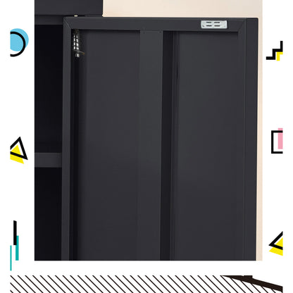 Artiss Buffet Sideboard Metal Cabinet - SWEETHEART Charcoal-Furniture > Living Room-PEROZ Accessories