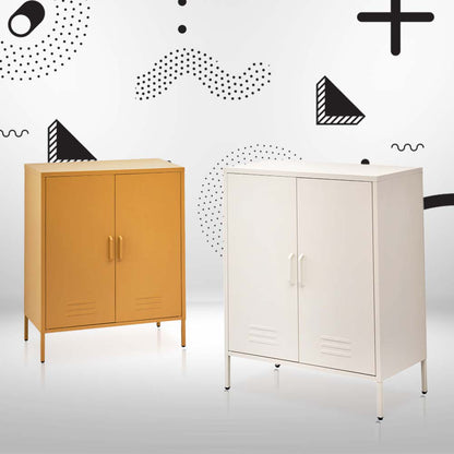 Artiss Buffet Sideboard Metal Cabinet - SWEETHEART White-Furniture > Living Room-PEROZ Accessories