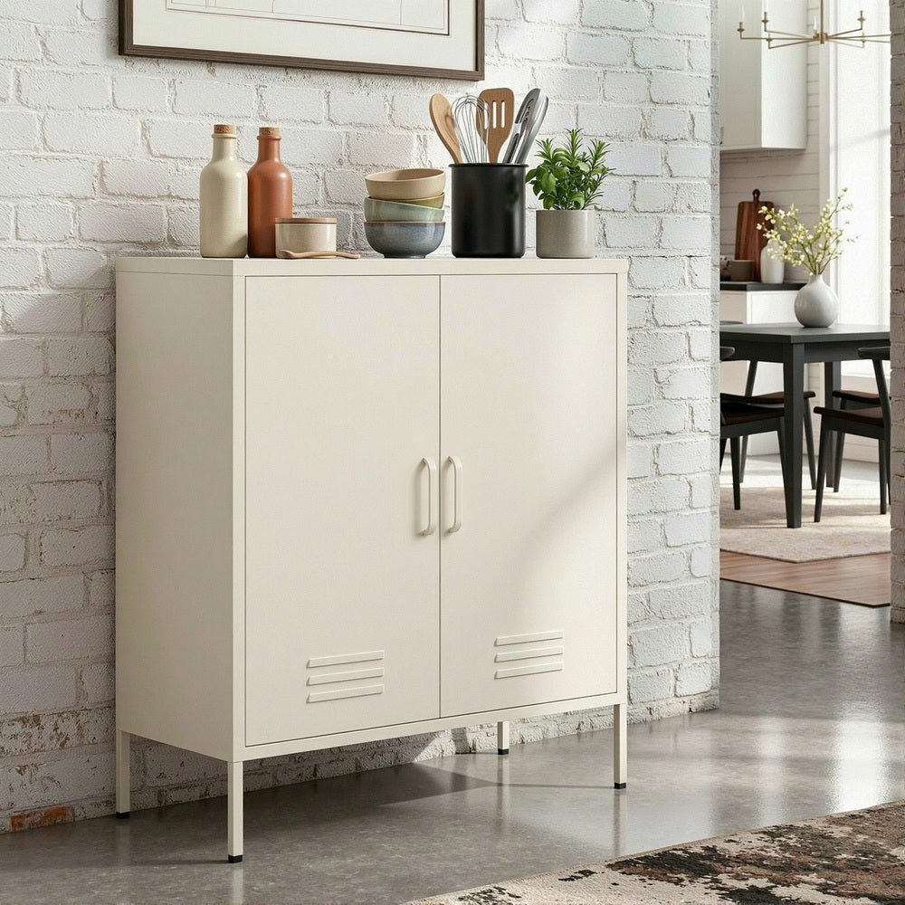Artiss Buffet Sideboard Metal Cabinet - SWEETHEART White-Furniture > Living Room-PEROZ Accessories