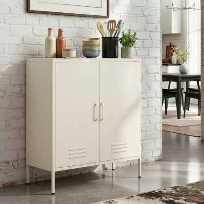 Artiss Buffet Sideboard Metal Cabinet - SWEETHEART White-Furniture > Living Room-PEROZ Accessories