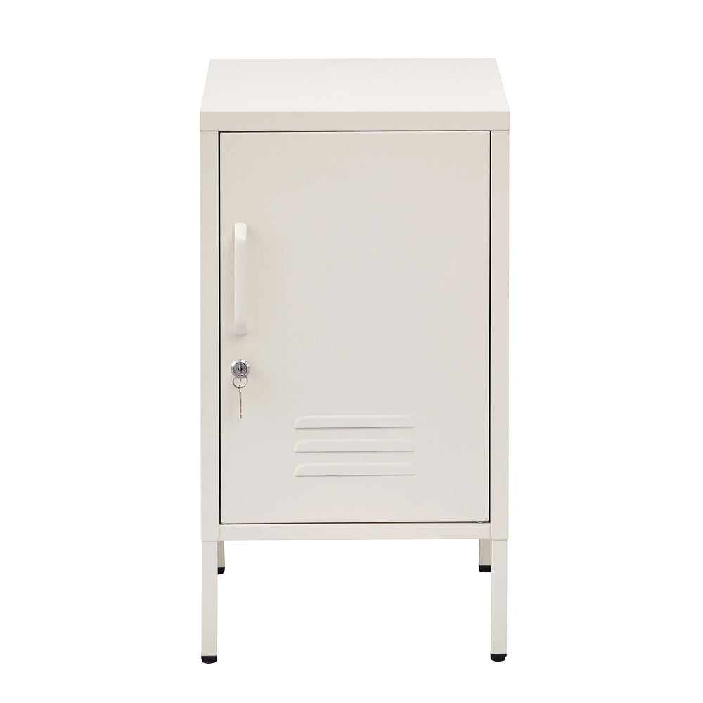 Artiss Bedside Table Metal Cabinet - White-BedSide Tabless-PEROZ Accessories