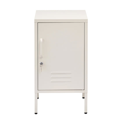 Artiss Bedside Table Metal Cabinet - White-BedSide Tabless-PEROZ Accessories
