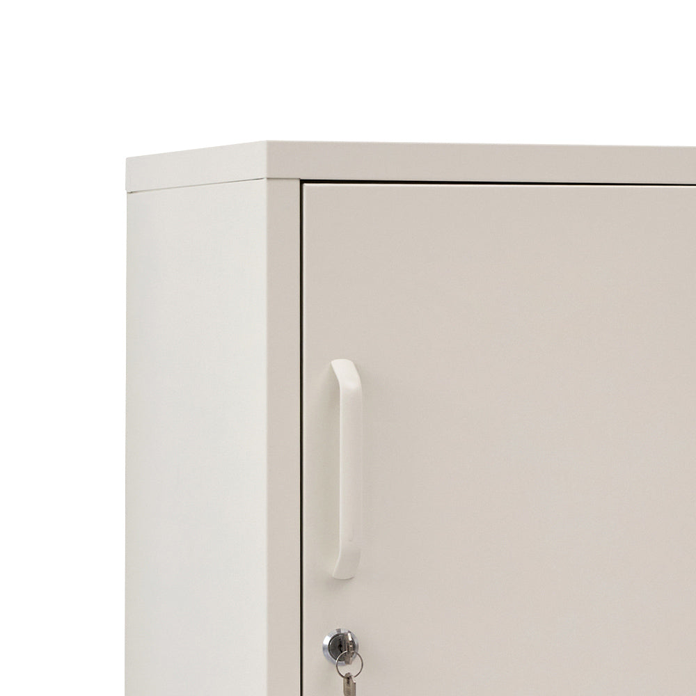 Artiss Bedside Table Metal Cabinet - White-BedSide Tabless-PEROZ Accessories
