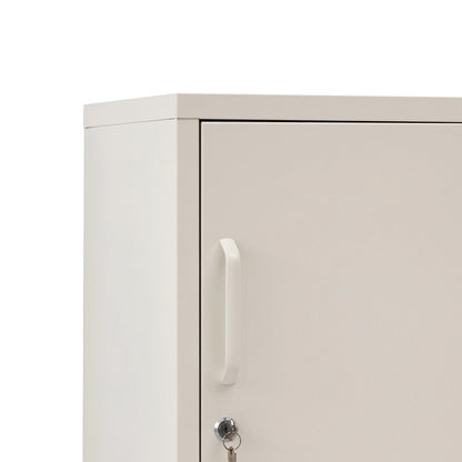 Artiss Bedside Table Metal Cabinet - White-BedSide Tabless-PEROZ Accessories
