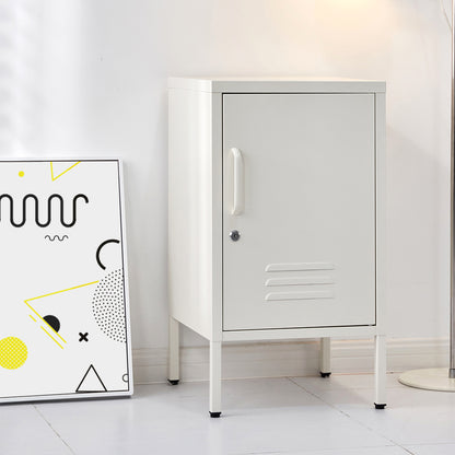 Artiss Bedside Table Metal Cabinet - White-BedSide Tabless-PEROZ Accessories