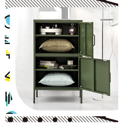 ArtissIn Buffet Sideboard Metal Cabinet - DOUBLE Green-Home &amp; Garden &gt; Bedding-PEROZ Accessories