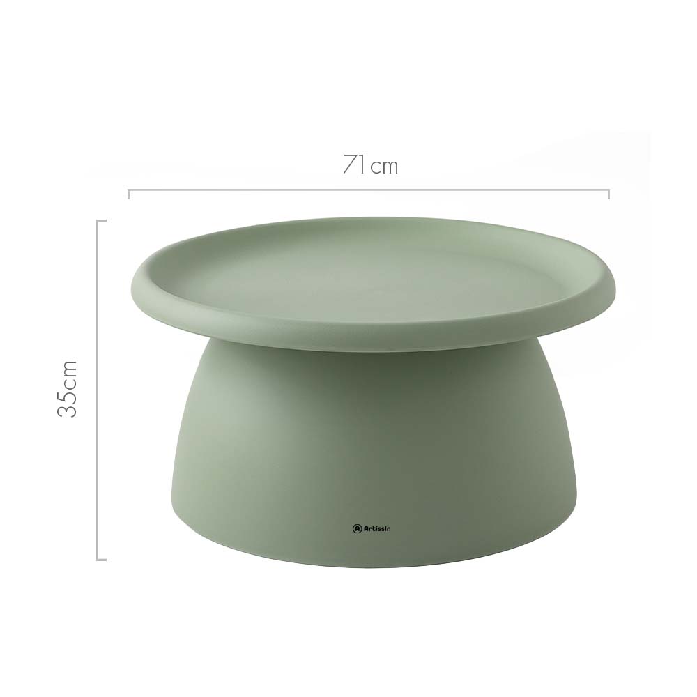 Artiss Coffee Table Round 71CM Plastic Green-Furniture &gt; Living Room-PEROZ Accessories