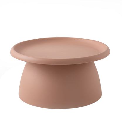 Artiss Coffee Table Round 71CM Plastic Pink-Furniture &gt; Living Room-PEROZ Accessories