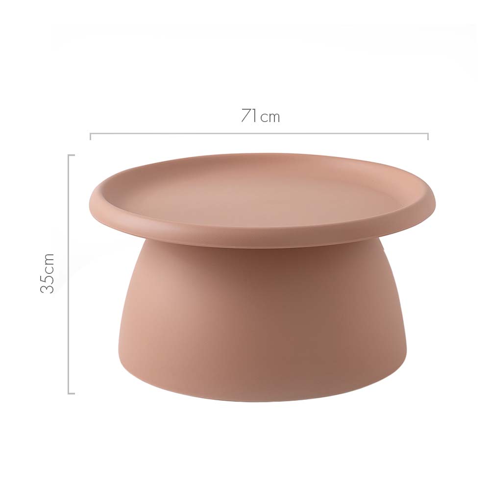 Artiss Coffee Table Round 71CM Plastic Pink-Furniture > Living Room-PEROZ Accessories