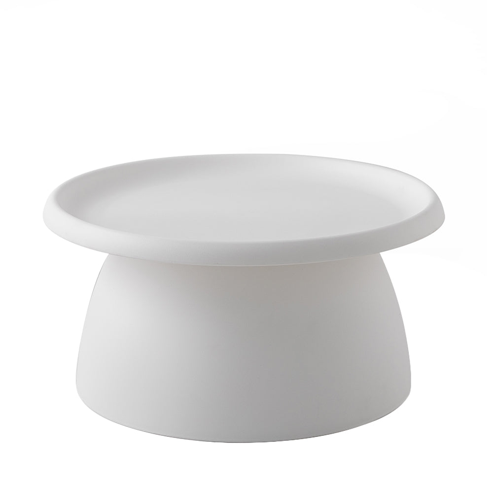 Artiss Coffee Table Round 71CM Plastic White-Furniture &gt; Living Room-PEROZ Accessories