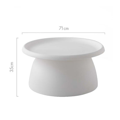 Artiss Coffee Table Round 71CM Plastic White-Furniture &gt; Living Room-PEROZ Accessories