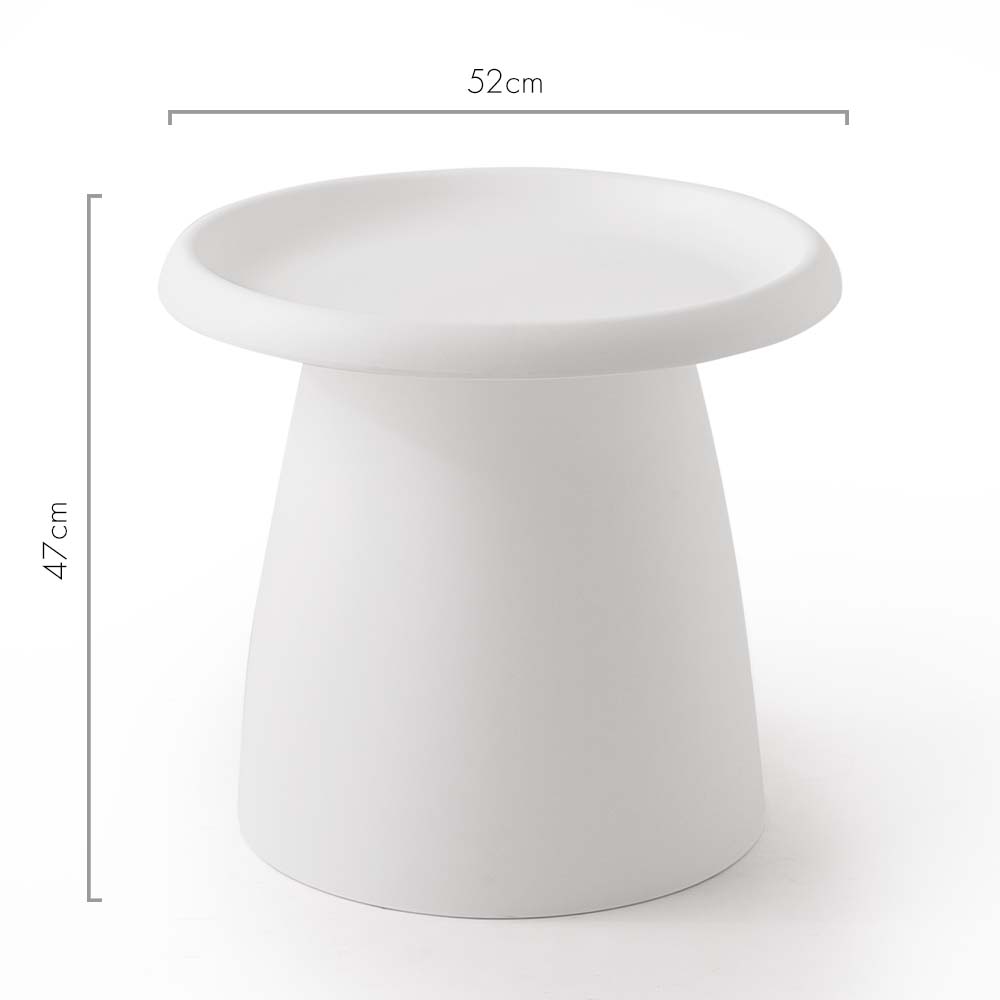 Artiss Coffee Table Round 52CM Plastic White-Furniture &gt; Living Room-PEROZ Accessories