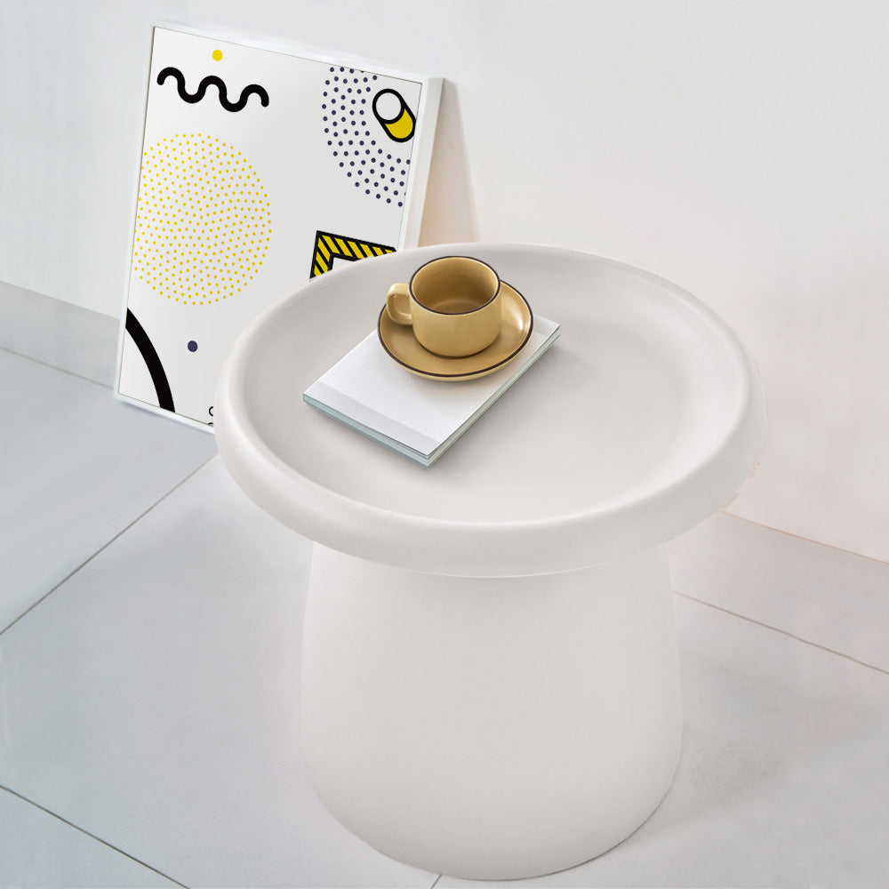 Artiss Coffee Table Round 52CM Plastic White-Furniture &gt; Living Room-PEROZ Accessories