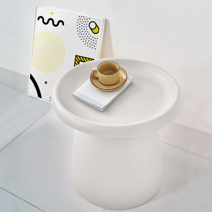 Artiss Coffee Table Round 52CM Plastic White-Furniture &gt; Living Room-PEROZ Accessories