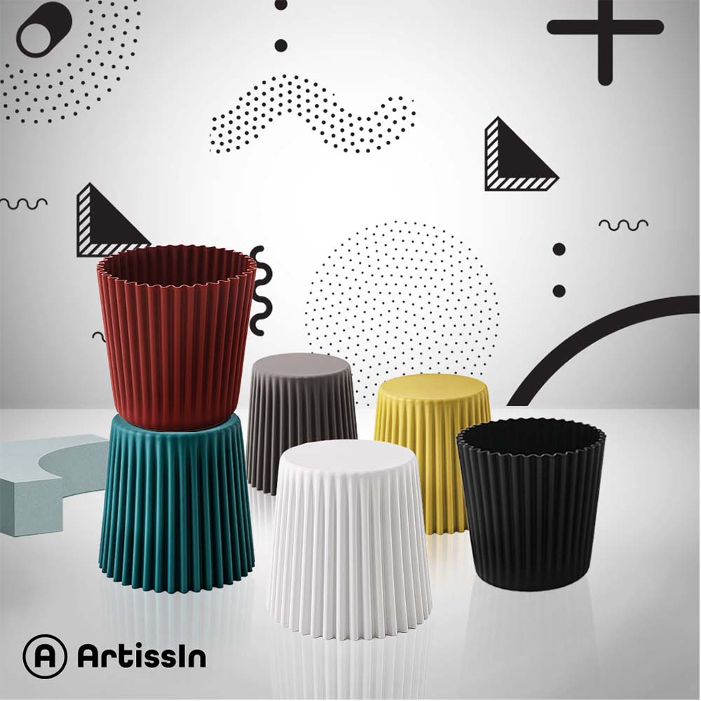 Artiss 2x Bar Stools Cupcake Plastic Foot Stool Black-Bar Stools-PEROZ Accessories