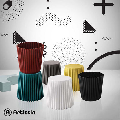 Artiss 2x Bar Stools Cupcake Plastic Foot Stool Black-Bar Stools-PEROZ Accessories