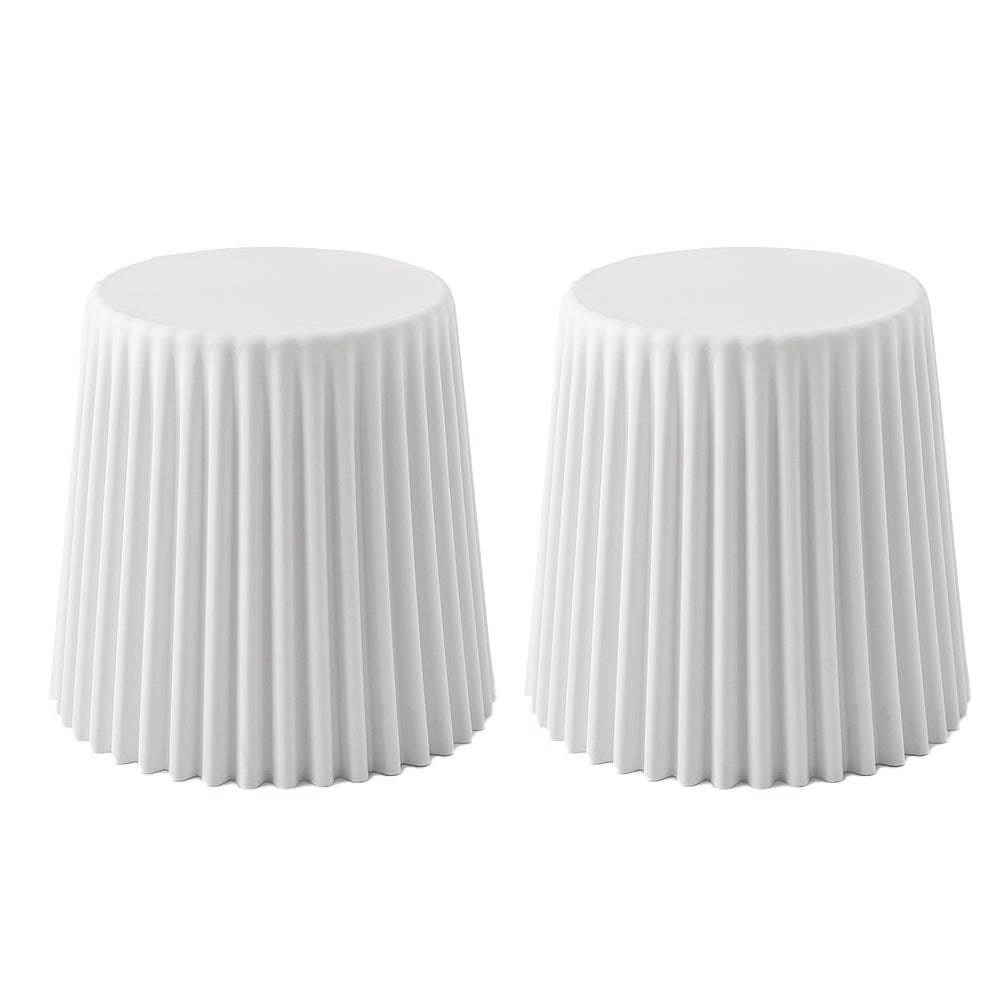 Artiss 2x Bar Stools Cupcake Plastic Foot Stool White-Furniture &gt; Bar Stools &amp; Chairs-PEROZ Accessories