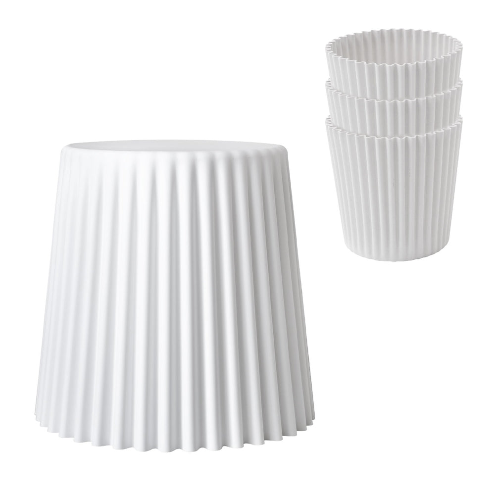 Artiss Set of 4 Cupcake Bar Stools Stackable Foot Stool White-Furniture &gt; Bar Stools &amp; Chairs &gt; Table &amp; Bar Stools-PEROZ Accessories