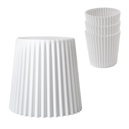 Artiss Set of 4 Cupcake Bar Stools Stackable Foot Stool White-Furniture &gt; Bar Stools &amp; Chairs &gt; Table &amp; Bar Stools-PEROZ Accessories