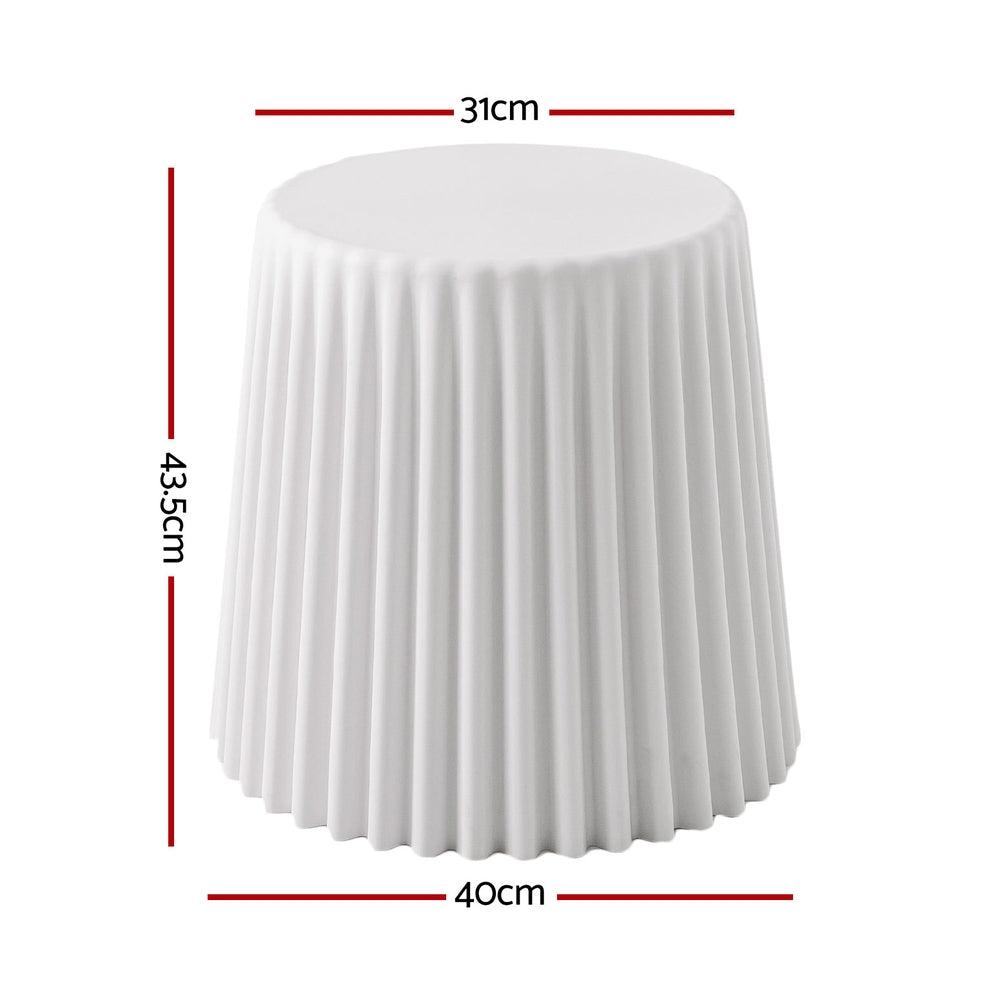 Artiss Set of 4 Cupcake Bar Stools Stackable Foot Stool White-Furniture &gt; Bar Stools &amp; Chairs &gt; Table &amp; Bar Stools-PEROZ Accessories