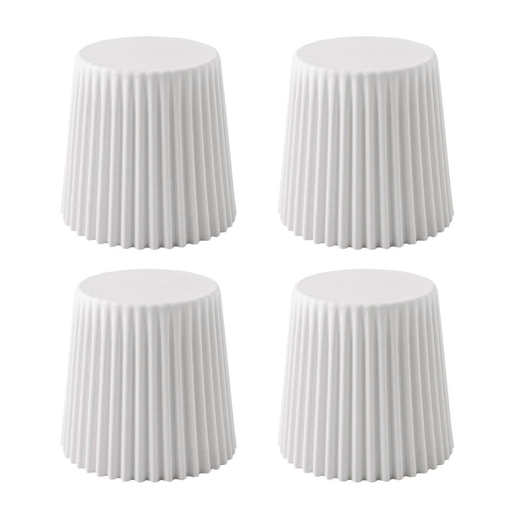 Artiss Set of 4 Cupcake Bar Stools Stackable Foot Stool White-Furniture &gt; Bar Stools &amp; Chairs &gt; Table &amp; Bar Stools-PEROZ Accessories