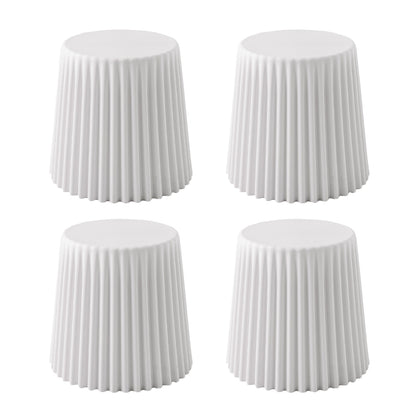 Artiss Set of 4 Cupcake Bar Stools Stackable Foot Stool White-Furniture &gt; Bar Stools &amp; Chairs &gt; Table &amp; Bar Stools-PEROZ Accessories