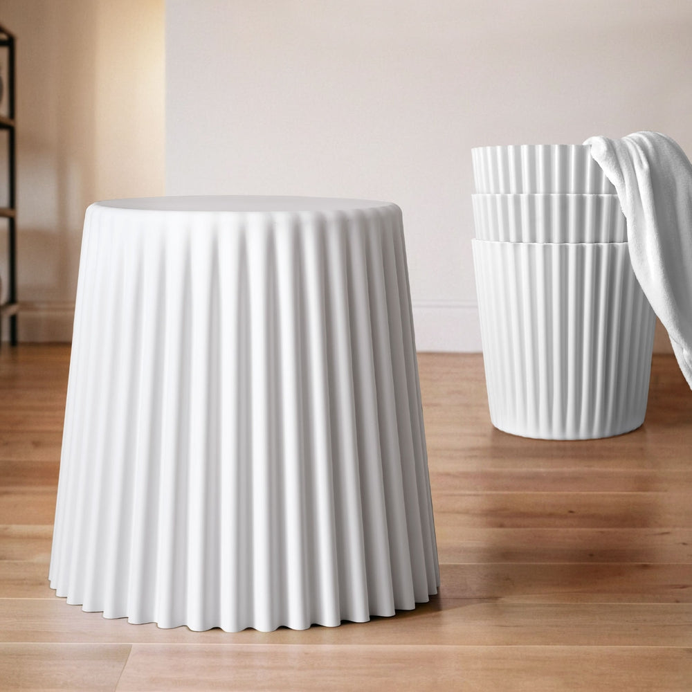 Artiss Set of 4 Cupcake Bar Stools Stackable Foot Stool White-Furniture &gt; Bar Stools &amp; Chairs &gt; Table &amp; Bar Stools-PEROZ Accessories