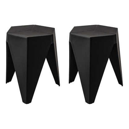 Artiss 2x Bar Stools Puzzle Plastic Foot Stool Black-Bar Stools-PEROZ Accessories