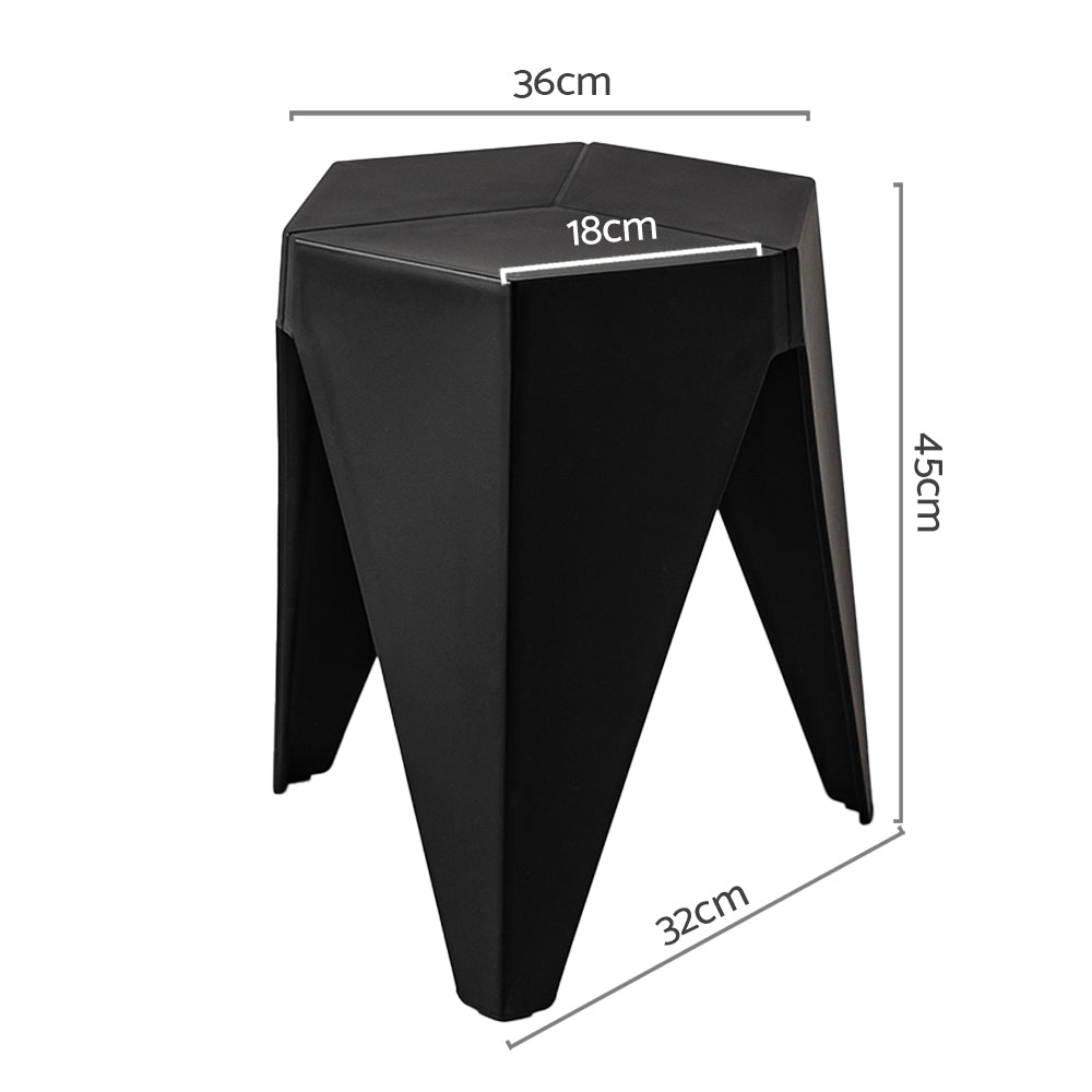 Artiss 2x Bar Stools Puzzle Plastic Foot Stool Black-Bar Stools-PEROZ Accessories