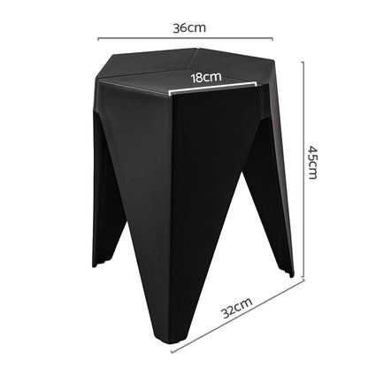 Artiss 2x Bar Stools Puzzle Plastic Foot Stool Black-Bar Stools-PEROZ Accessories