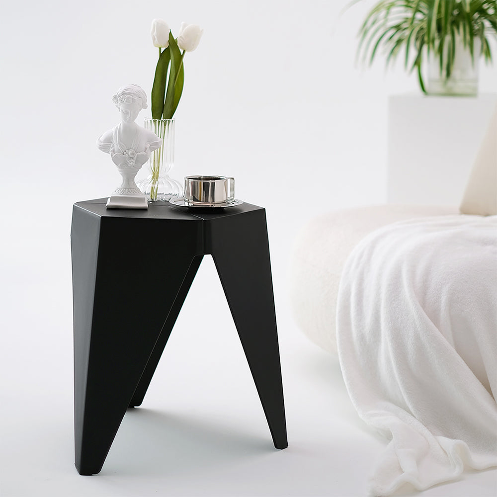 Artiss 2x Bar Stools Puzzle Plastic Foot Stool Black-Bar Stools-PEROZ Accessories