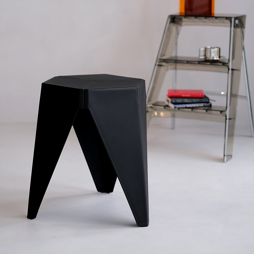 Artiss 2x Bar Stools Puzzle Plastic Foot Stool Black-Bar Stools-PEROZ Accessories