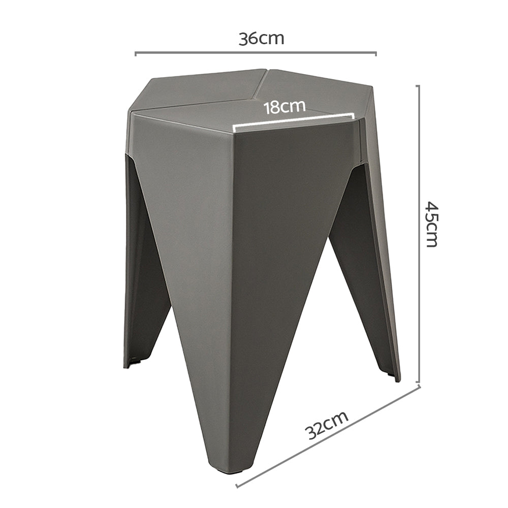 Artiss 2x Bar Stools Puzzle Plastic Foot Stool Grey-Bar Stools-PEROZ Accessories