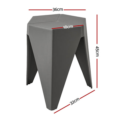 Artiss 4PC Puzzle Stool Bar Stools Stackable Grey-Furniture &gt; Bar Stools &amp; Chairs &gt; Table &amp; Bar Stools-PEROZ Accessories